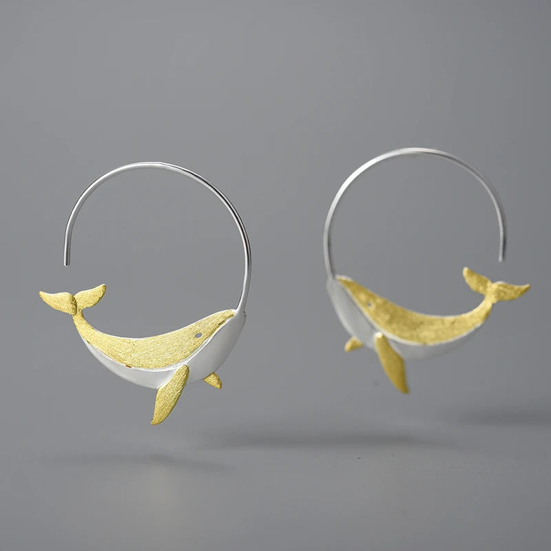 Noble Whale Dainty Earrings