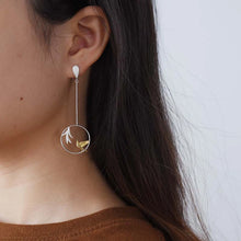 Swallow and Willow in Spring's Wind Drop Earrings