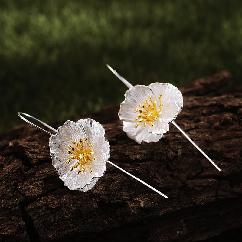 Poppy Bloom Dangle Earrings