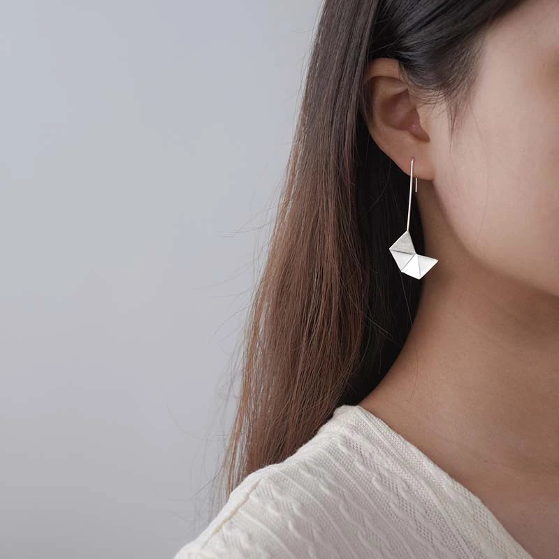 Minimalist Origami Dangle Earrings