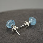 Ocean Blue Rose Stud Earrings