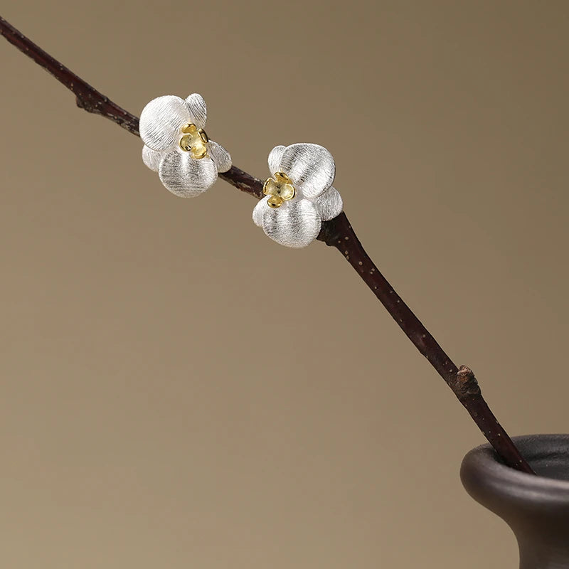Delicate Phalaenopsis Flower Stud Earrings