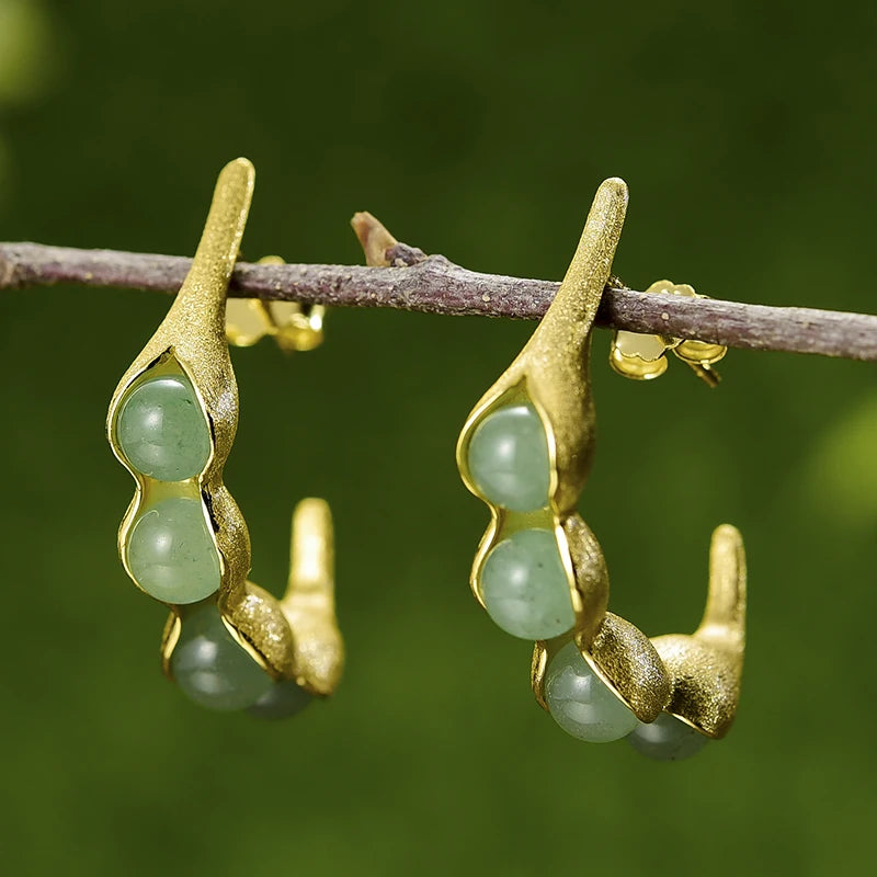 Peapod Aventurine Earrings