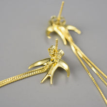 Flying Swallows Tassel Earrings