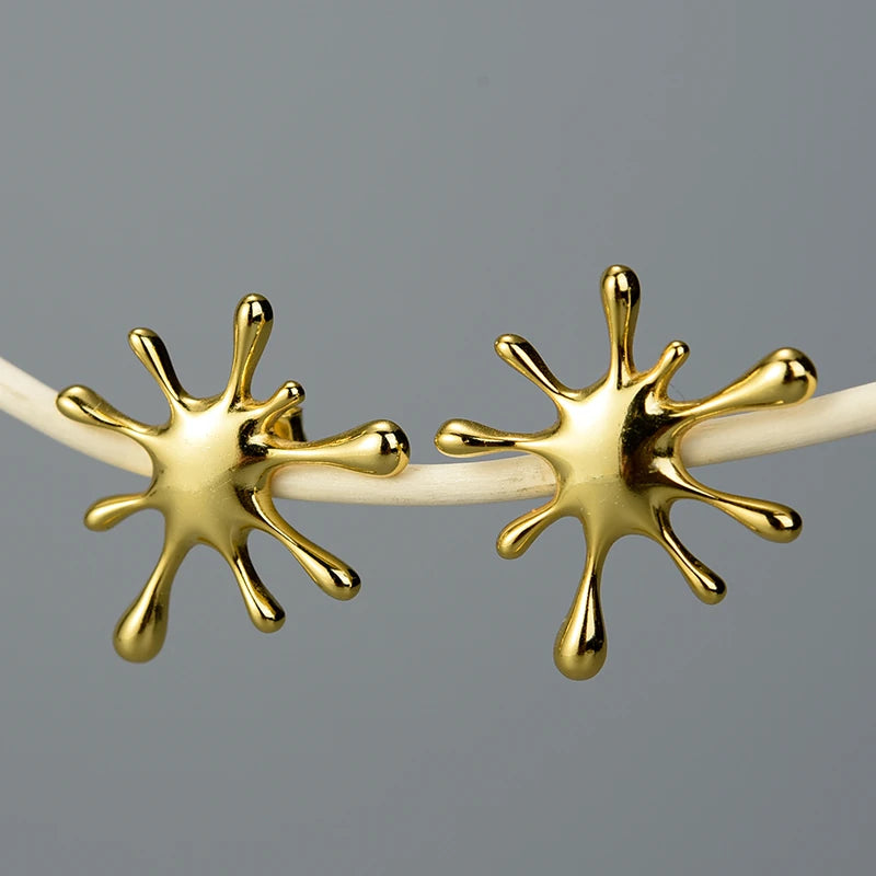 A Splash of Gold Stud Earrings