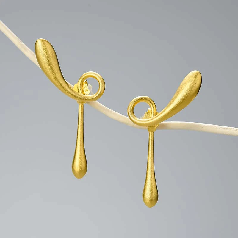 Double Sided Twist Drop Earrings