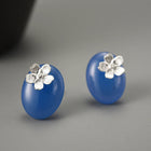 Forget Me Not Agate Stud Earrings