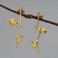 Plum Buds On A Branch Dangle Earrings