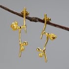 Plum Buds On A Branch Dangle Earrings