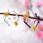 Golden Plum Bloom Earrings