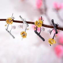 Golden Plum Bloom Earrings