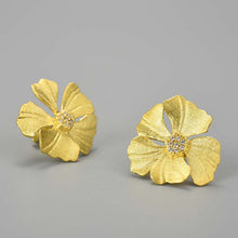 Golden Peony Stud Earrings