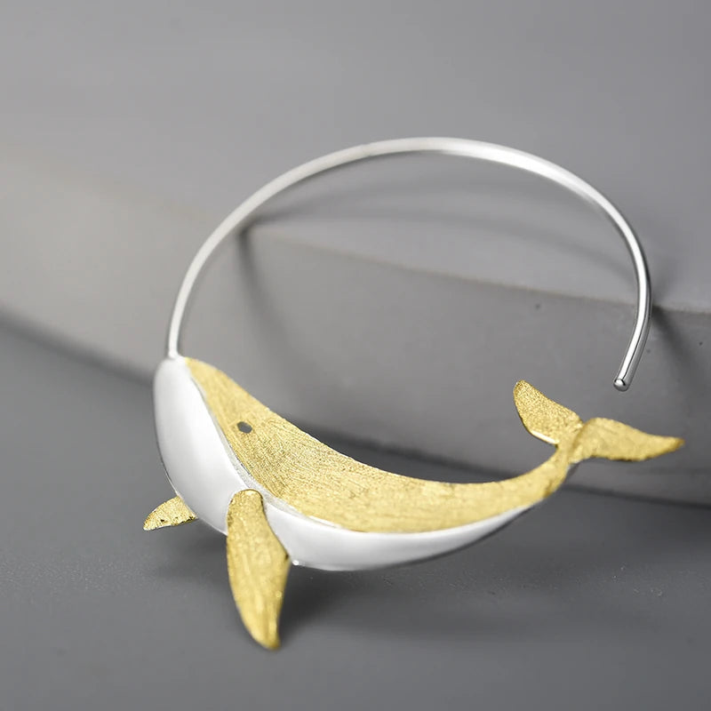 Noble Whale Dainty Earrings