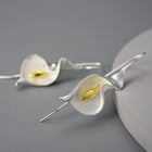 Calla Lily Flower Dangle Earrings