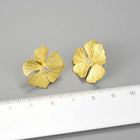 Golden Peony Stud Earrings