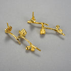 Plum Buds On A Branch Dangle Earrings