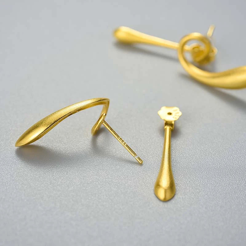 Double Sided Twist Drop Earrings