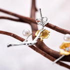 Golden Plum Bloom Earrings