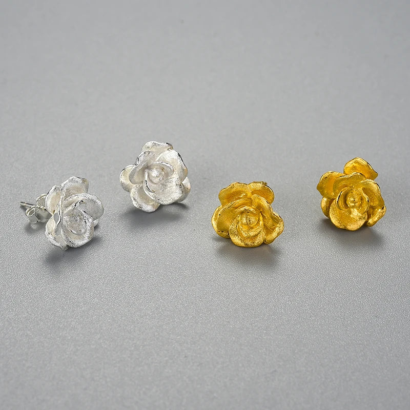 Camellia Flower Stud Earrings