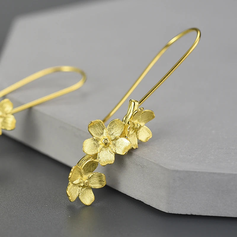 Forget Me Not Blossom Dangle Earrings