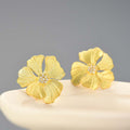 Golden Peony Stud Earrings