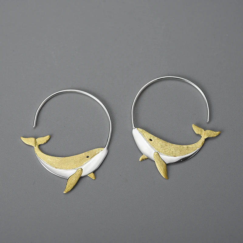 Noble Whale Dainty Earrings