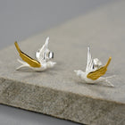 Small Flying Swallow Stud Earrings