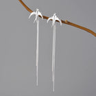 Flying Swallows Tassel Earrings