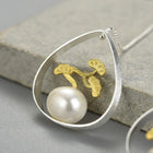 Bonsai Tree And Pearl Dangle Earrings