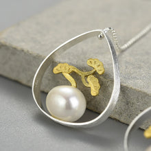 Bonsai Tree And Pearl Dangle Earrings