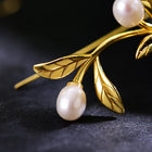 Olive Branch And Pearl Drop Earrings