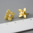 Delicate Begonia Flower Stud Earrings