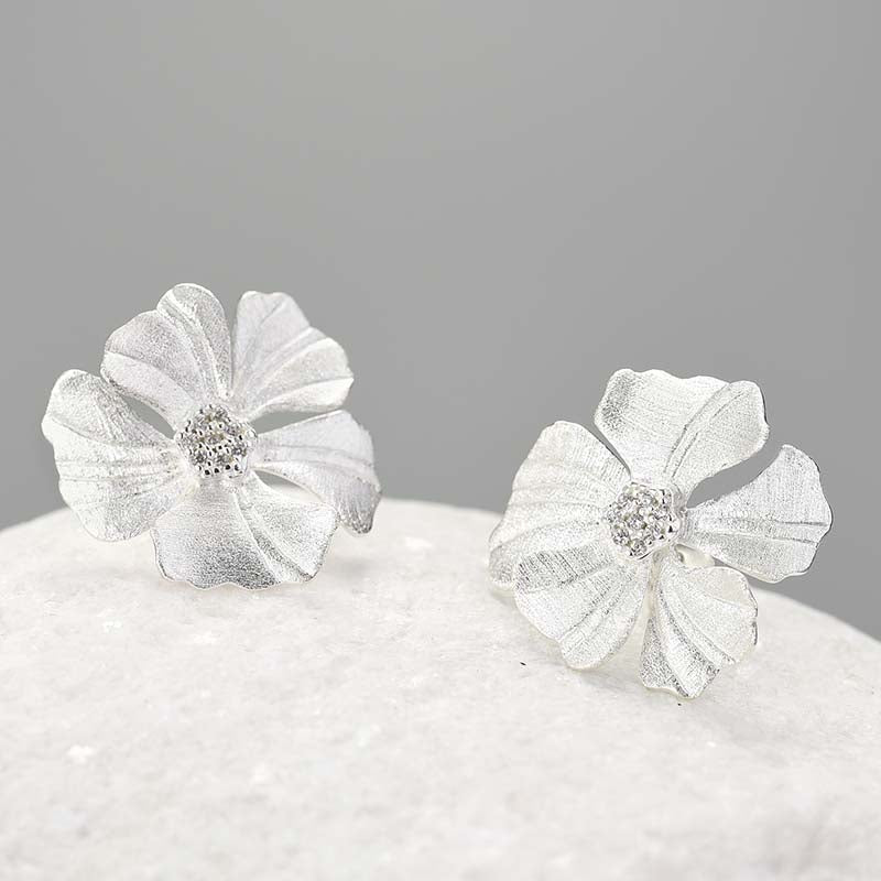 Golden Peony Stud Earrings