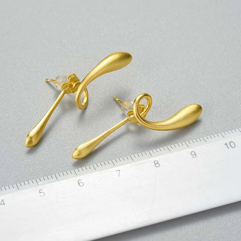 Double Sided Twist Drop Earrings