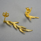 Swallow And Willow Branch Asymmetrical Earrings