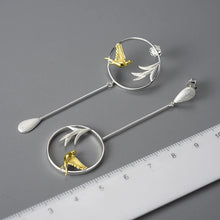 Swallow and Willow in Spring's Wind Drop Earrings