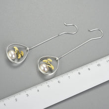 Bonsai Tree And Pearl Dangle Earrings