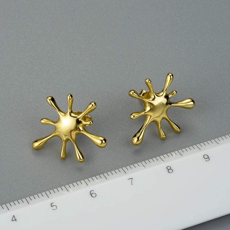 A Splash of Gold Stud Earrings