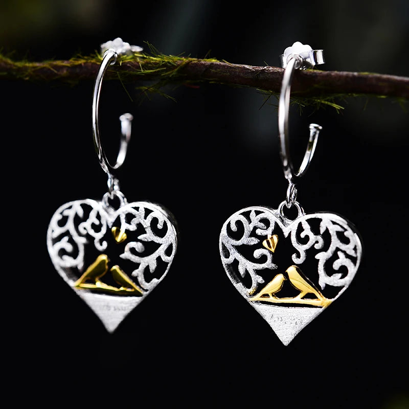 Birds in Love Drop Earrings