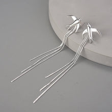 Flying Swallows Tassel Earrings