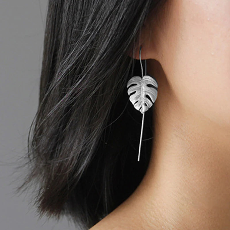Monstera Leaf Drop Earrings