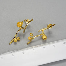 Plum Buds On A Branch Dangle Earrings