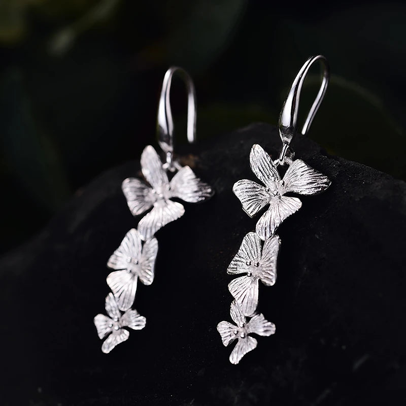 Triple Petal Drop Earrings