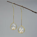 Bonsai Tree And Pearl Dangle Earrings