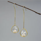 Bonsai Tree And Pearl Dangle Earrings
