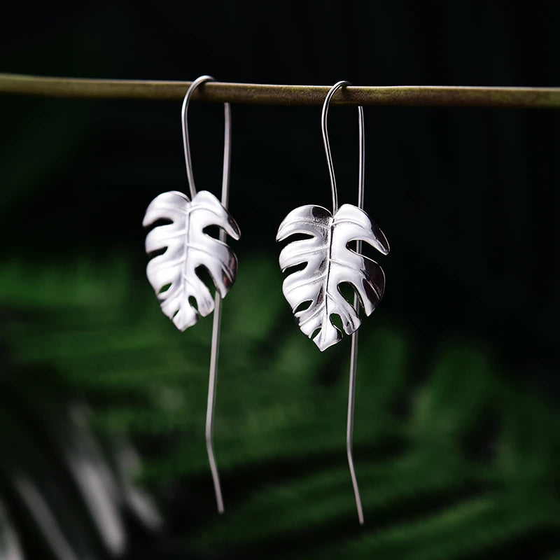 Monstera Leaf Drop Earrings