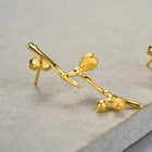 Plum Buds On A Branch Dangle Earrings