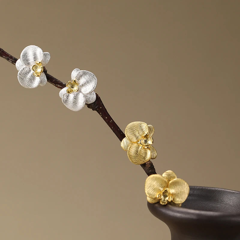 Delicate Phalaenopsis Flower Stud Earrings