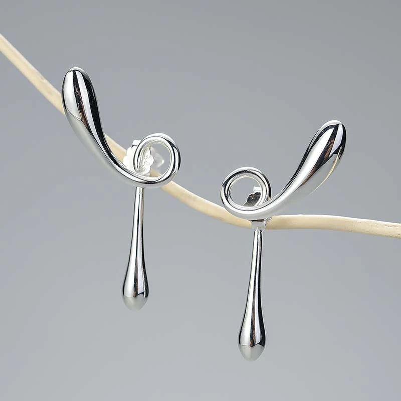 Double Sided Twist Drop Earrings
