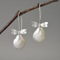 Natural Pearls Resting Dragonfly Earrings